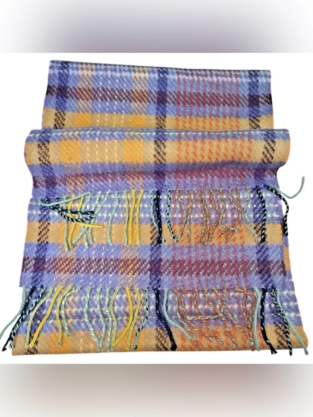 FACONNABLE Made in Italy Lamb Wool Blend Mens Blue Wool Scarf